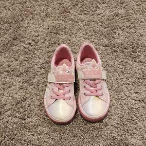 Girls' Pink Crown Accent Sneakers - Kids Shoes